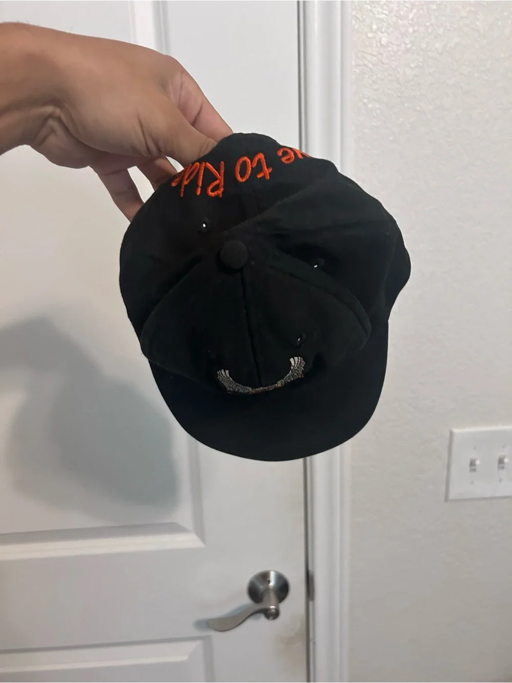 Toddler Harley Davidson adjustable hat Black Live To Ride Eagle Motorcycle Vntg
